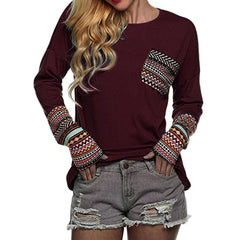 Patchwork Long Sleeve Women's Fashion